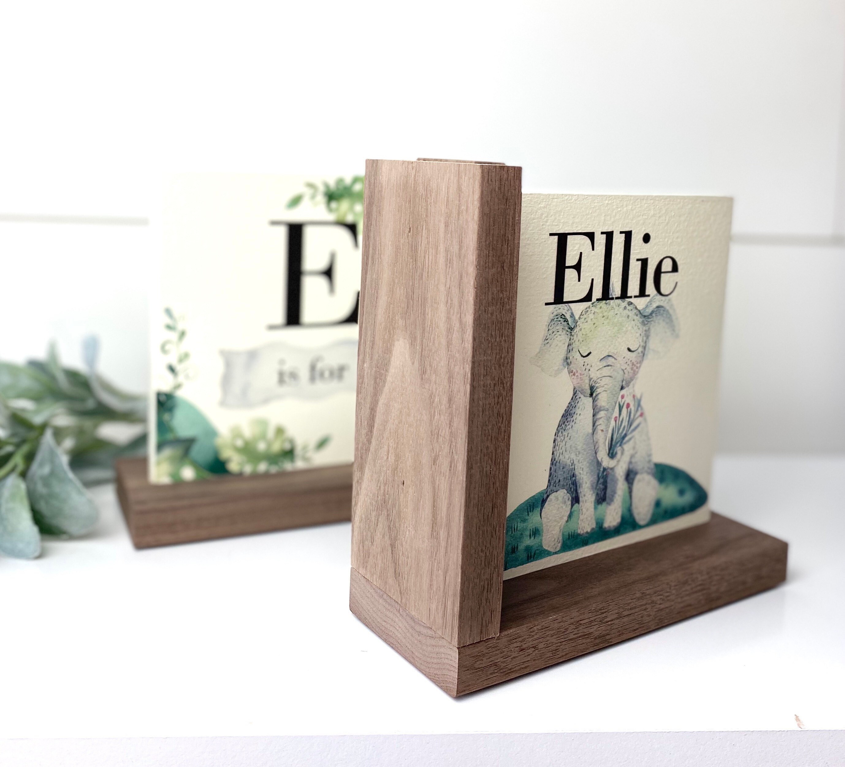 Elephant Bookend Personalized Childrens Jungle Nursery Decor Etsy