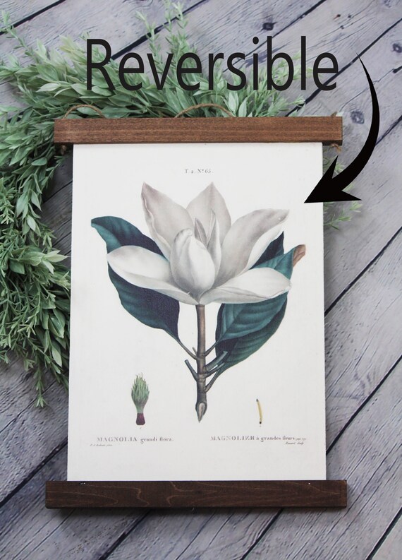 Impresion De Arte De Pared Botanica Reversible Decoracion De Etsy