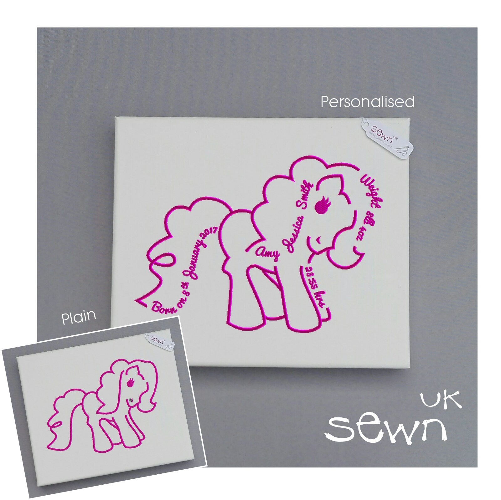 Deep Frame Embroidered Canvas Art Personalised or Plain Etsy