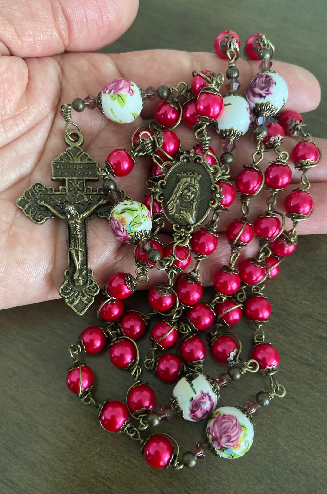 Immaculate Heart of Mary Rosary, Unbreakable Catholic Rosary - Handmade ...