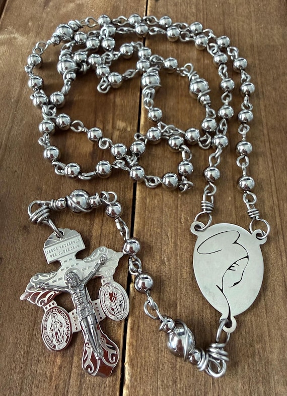 Handmade Stainless Steel Catholic Rosary, Our Lady Rosary, Durable Rosary.