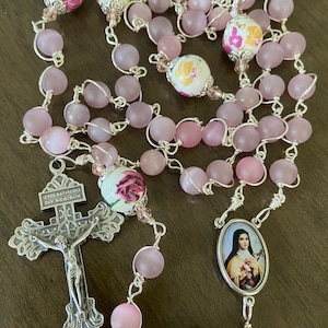 St. Therese catholic Rosary, unbreakable rosary - handmade