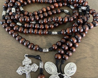 15 Decade Catholic Rosary - Paracord Rosary - St. Michael & St