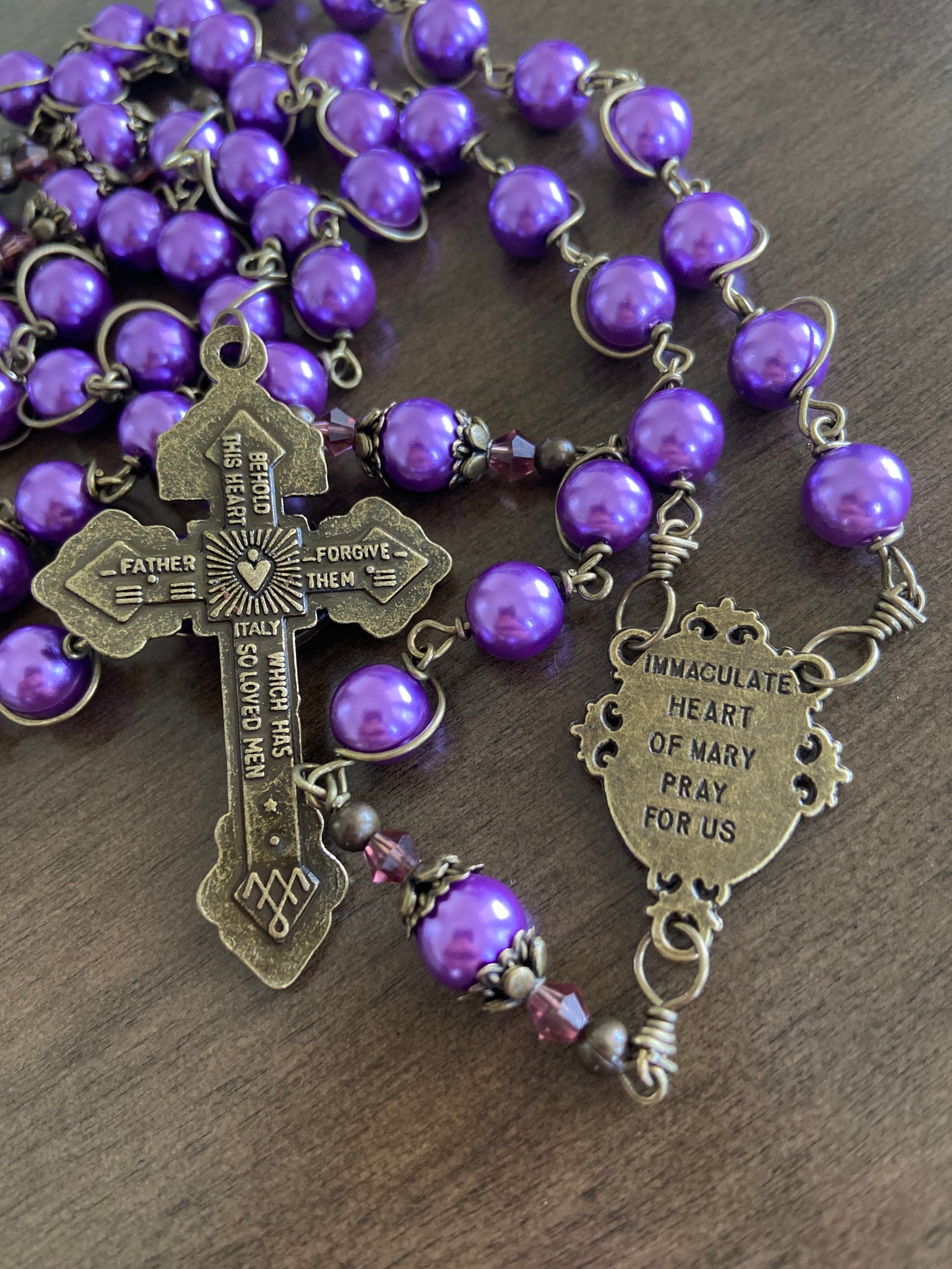 Sacred Heart of Mary Rosary, Unbreakable Catholic Rosary - Handmade - Etsy
