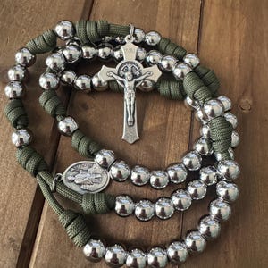Stainless steel beads Rosary, unbreakable rosary, Heavy Duty Rosary,St. Patrick Rosary—Handmade