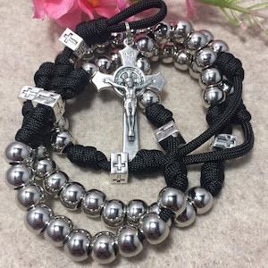 Katholieke rozenkrans ~ Paracord rozenkrans - duurzame rozenkrans | Handgemaakt
