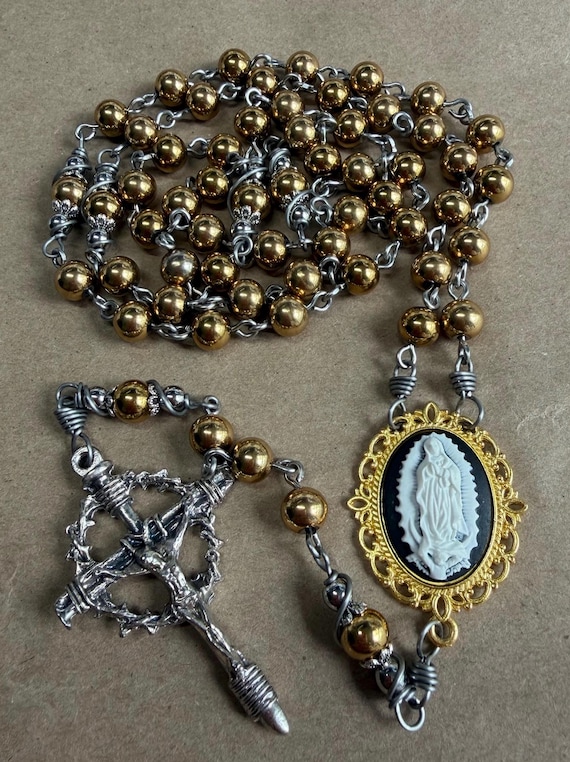 Unbreakable Our Lady of Guadalupe Rosary – Stainless Steel Beads, Handmade Catholic Devotional Rosary