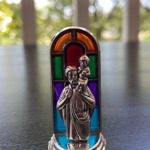 Miniature St. Christopher Statue, Catholic small statue, mini St. Christopher statue