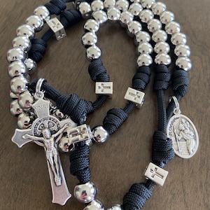 St Christopher Catholic Rosary ~ Durable Paracord Rosary| Handmade