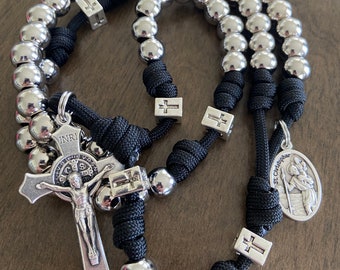 St Christopher Catholic Rosary ~ Durable Paracord Rosary| Handmade