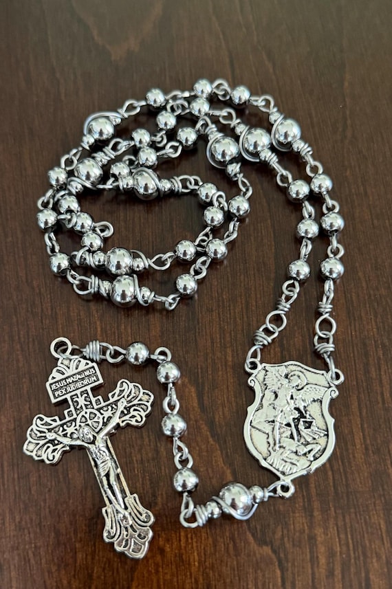 Stainless Steel St. Michael Chaplet: Unbreakable Rosary Beads