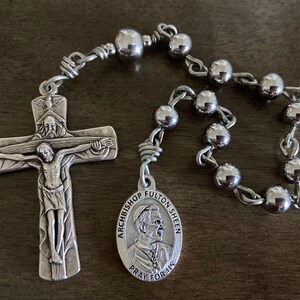 Venerable Fulton Sheen Rosary, Unbreakable Rosary, Stainless Steel beads rosary - handmade