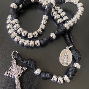 Our Lady Of Lourdes/St. Bernadette Catholic Rosary ~ paracord Rosary - Durable Rosary | Handmade
