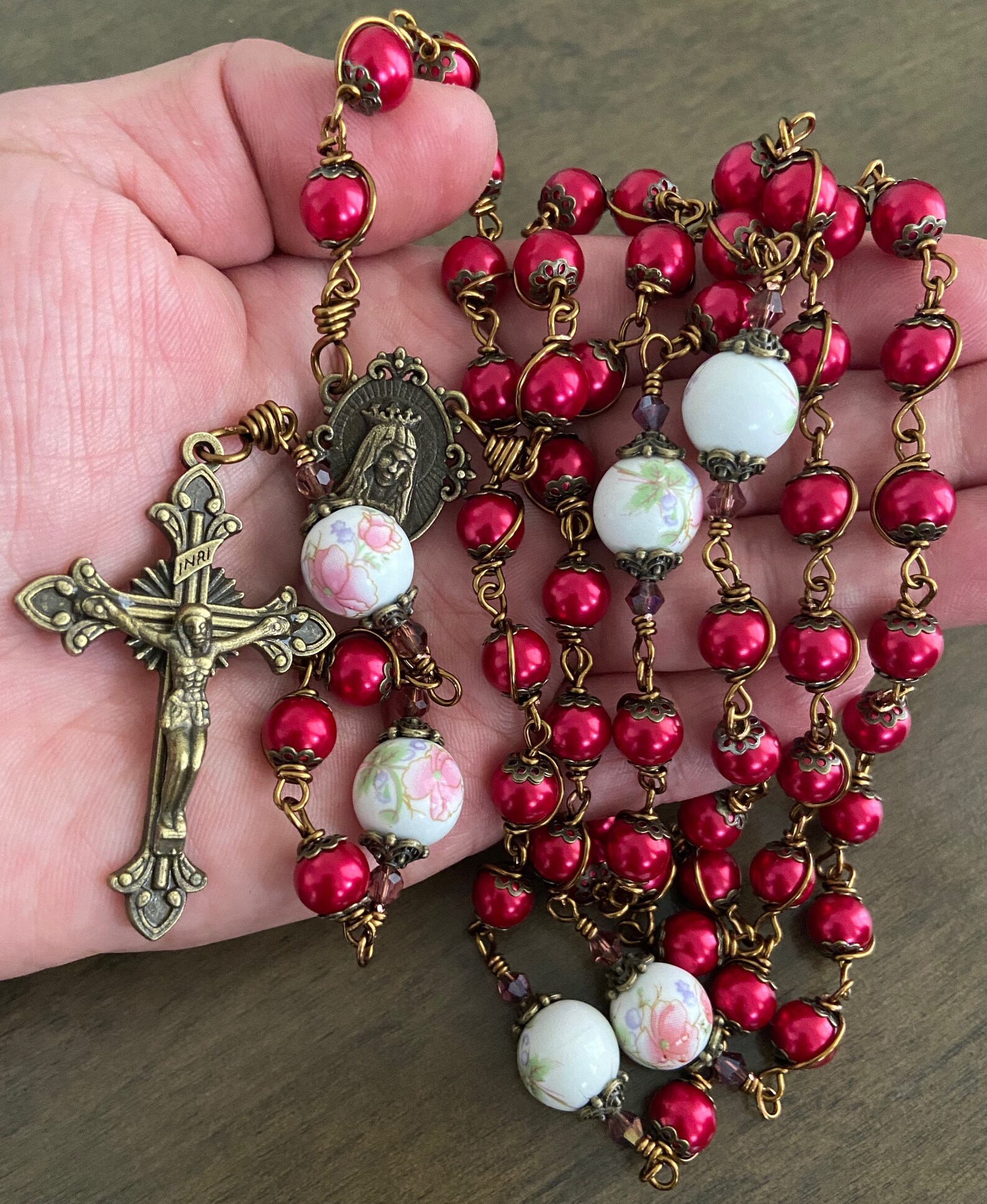 Immaculate Heart of Mary Rosary, Unbreakable Catholic Rosary - Handmade ...