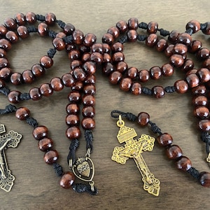 Wooden beads Rosary, Cord Rosary  | Handmade