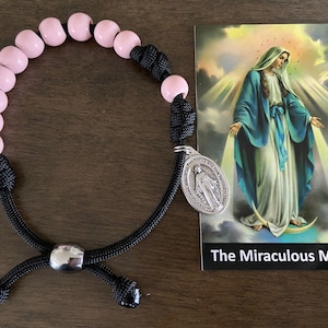 Miraculous paracord Bracelet - Catholic Rosary Bracelet ~ Women Rosary Bracelet ~  | Handmade