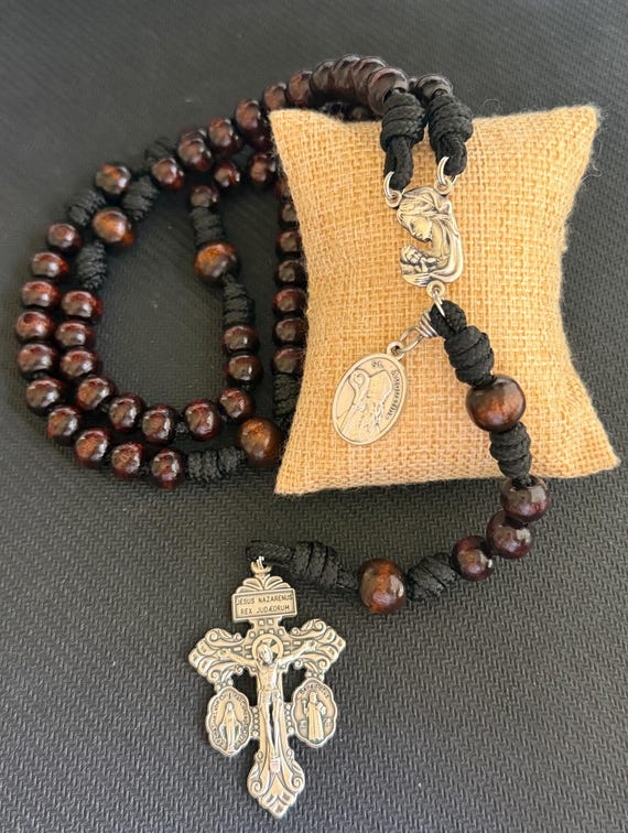 St. Augustine Catholic Rosary | Handmade Wood Beads Rosary | YMrosaries