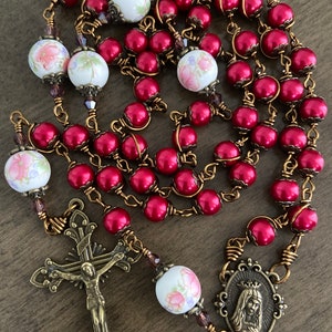 Immaculate Heart of Mary Rosary, Unbreakable Catholic Rosary - Handmade ...
