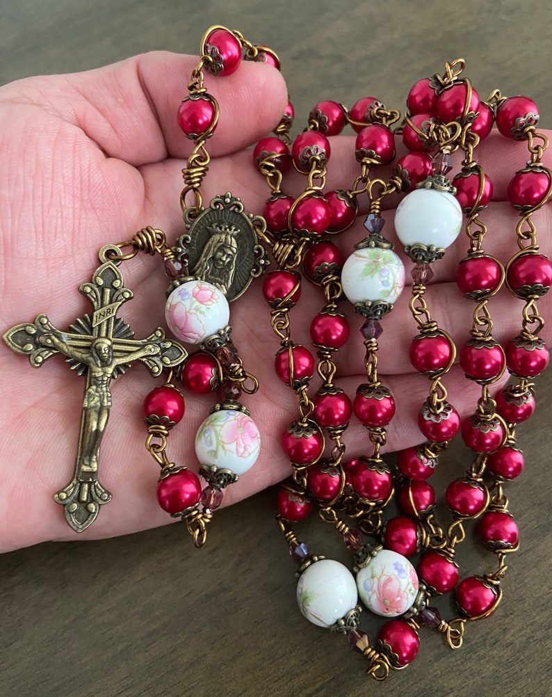 Immaculate Heart of Mary Rosary, Unbreakable Catholic Rosary - Handmade ...
