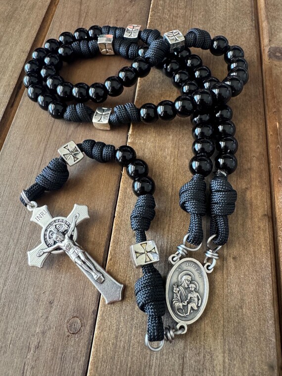 St Joseph Terror of demons Catholic Rosary, Durable Rosary, St Benedict Crucifix | Handmade