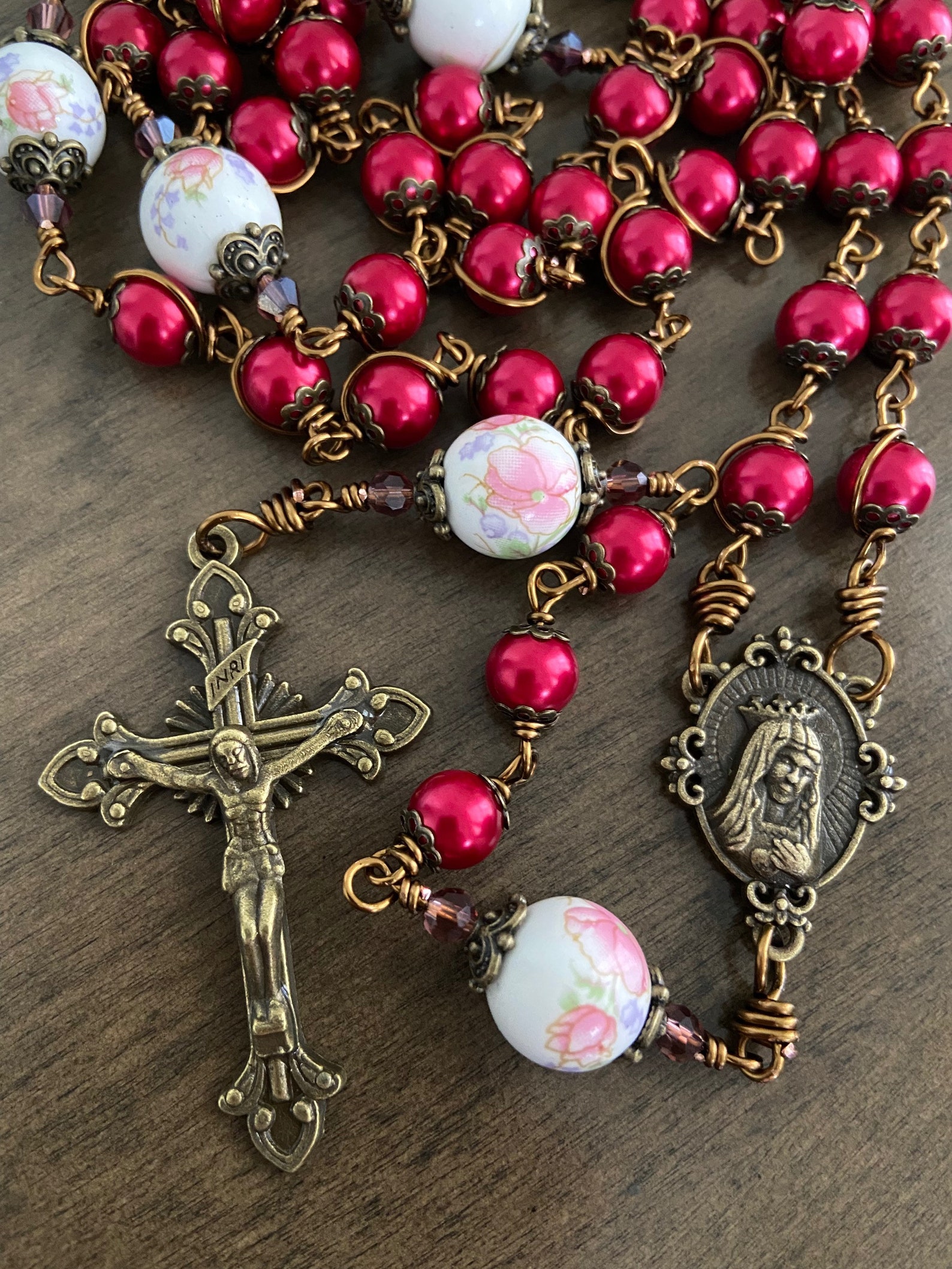 Immaculate Heart of Mary Rosary, Unbreakable Catholic Rosary - Handmade ...