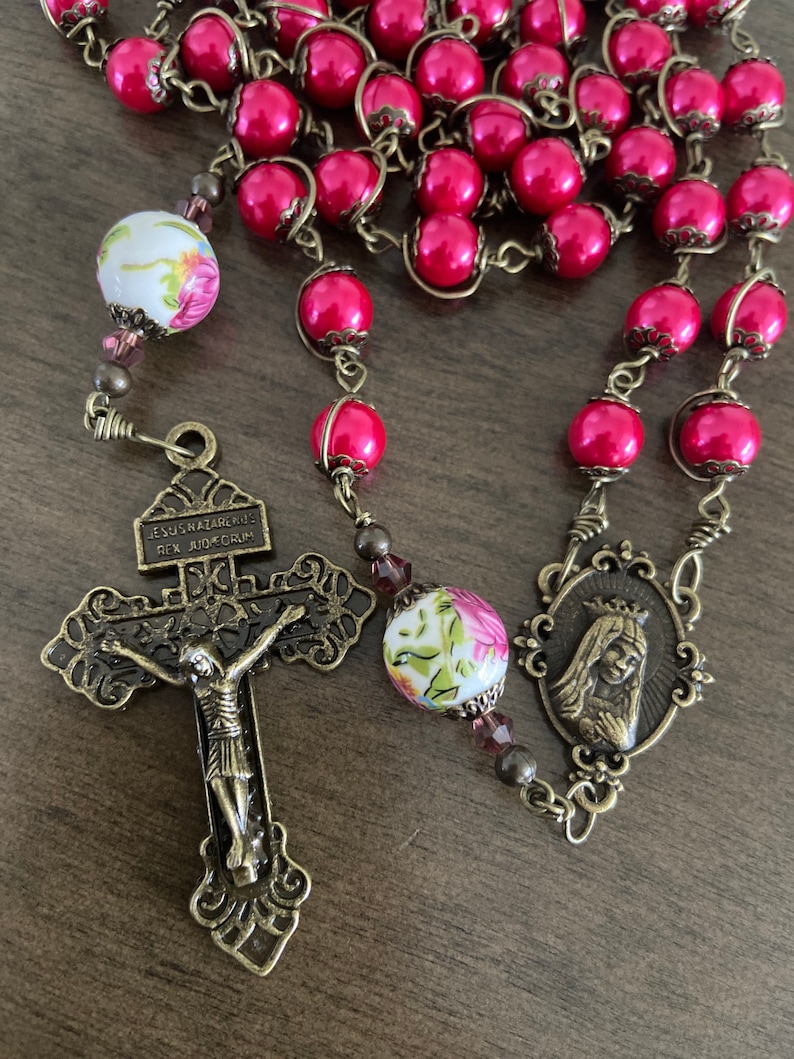 Immaculate Heart of Mary Rosary, Unbreakable Catholic Rosary - Handmade ...