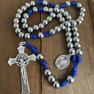 Stainless Steel beads Rosary, Immaculate Conception rosary - handmade