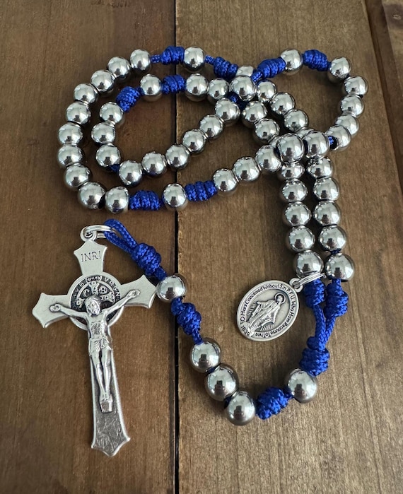 Stainless Steel beads Rosary, Immaculate Conception rosary - handmade