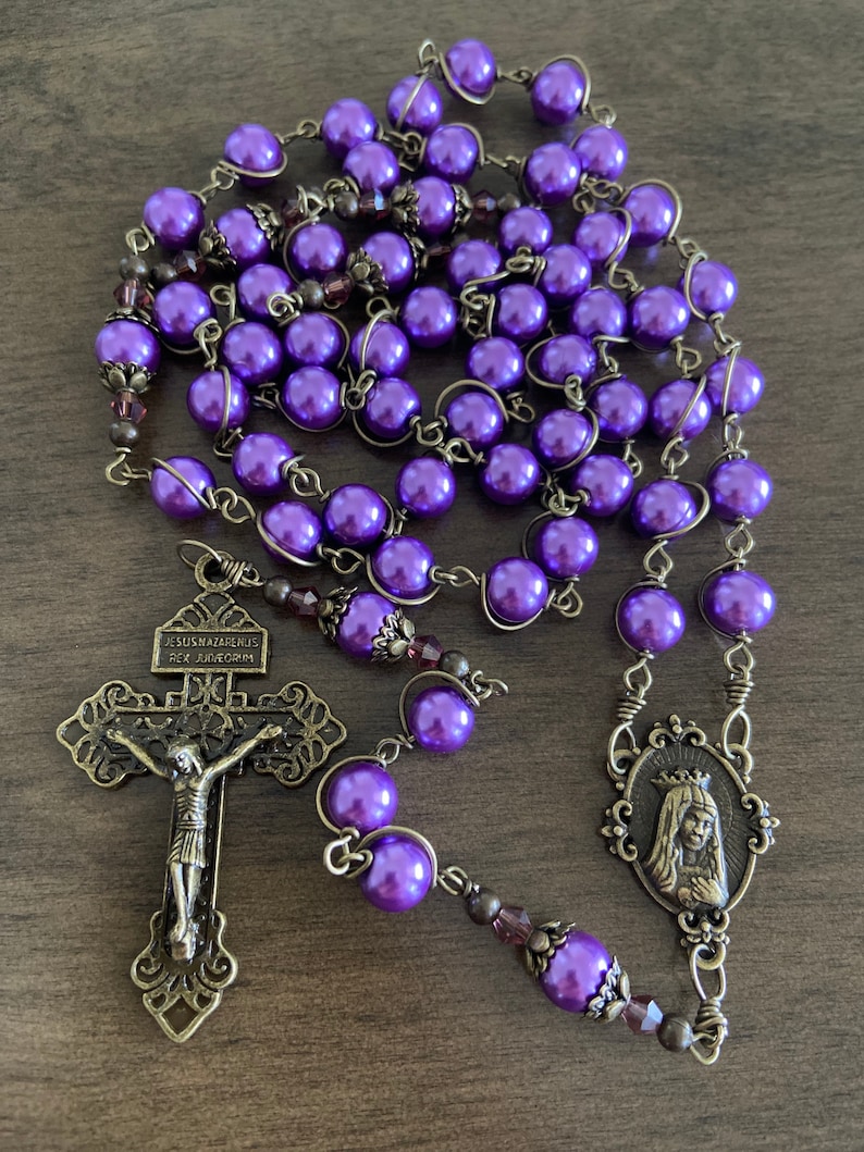 Sacred Heart of Mary Rosary, Unbreakable Catholic Rosary - Handmade - Etsy