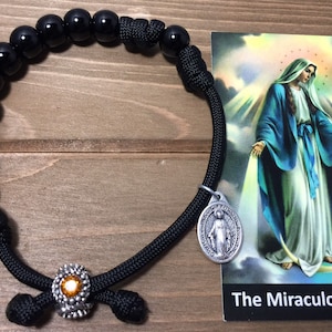 Miraculous paracord Bracelet - Catholic Rosary Bracelet ~ Women Rosary Bracelet ~  | Handmade