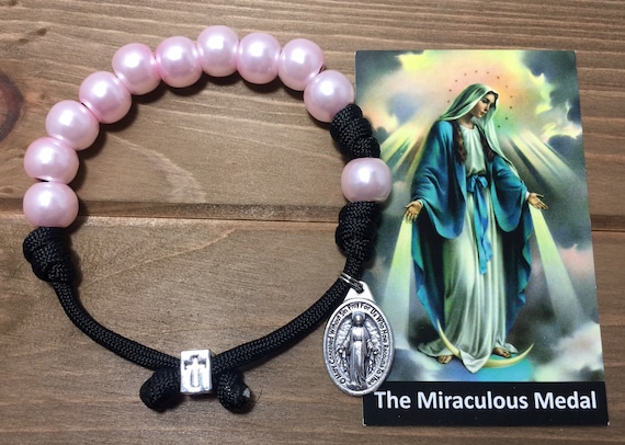 Miraculous rosary Bracelet - single Decade Catholic Rosary ~Women Rosary Bracelet ~ paracord Rosary | Handmade