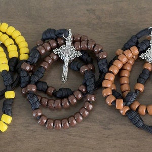 Paracord-rozenkrans: duurzame rozenkrans | Pardon kruisbeeld | Handgemaakt