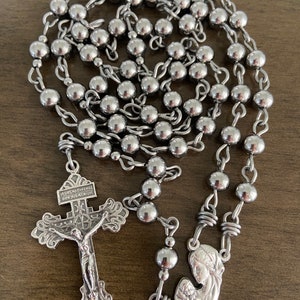 Catholic Rosary- Stainless Steel rosary - Large rosary handmade