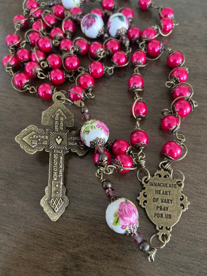 Immaculate Heart of Mary Rosary, Unbreakable Catholic Rosary - Handmade ...