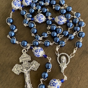 Catholic Rosary, Wire wrapped beads Rosary, handmade
