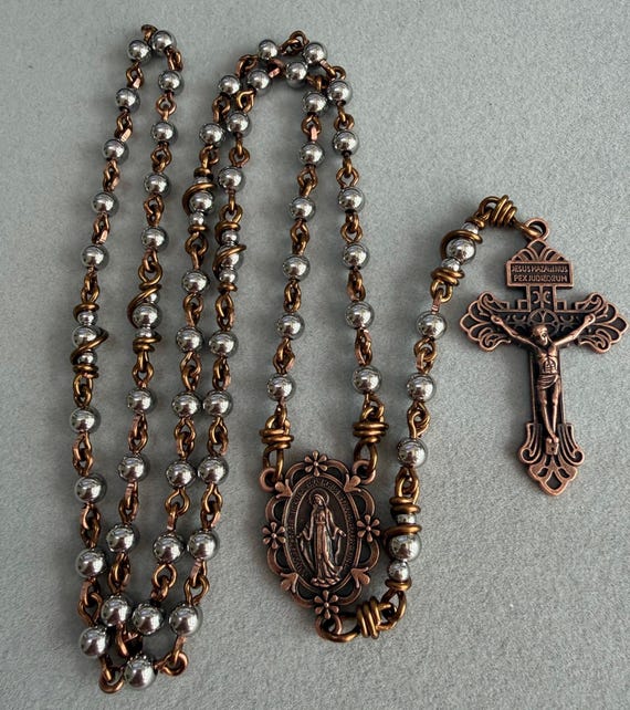 Handmade Catholic Rosary | Stainless Steel Beads, Copper Wire, Crucifix, |Unbreakable Rosary| YMrosaries