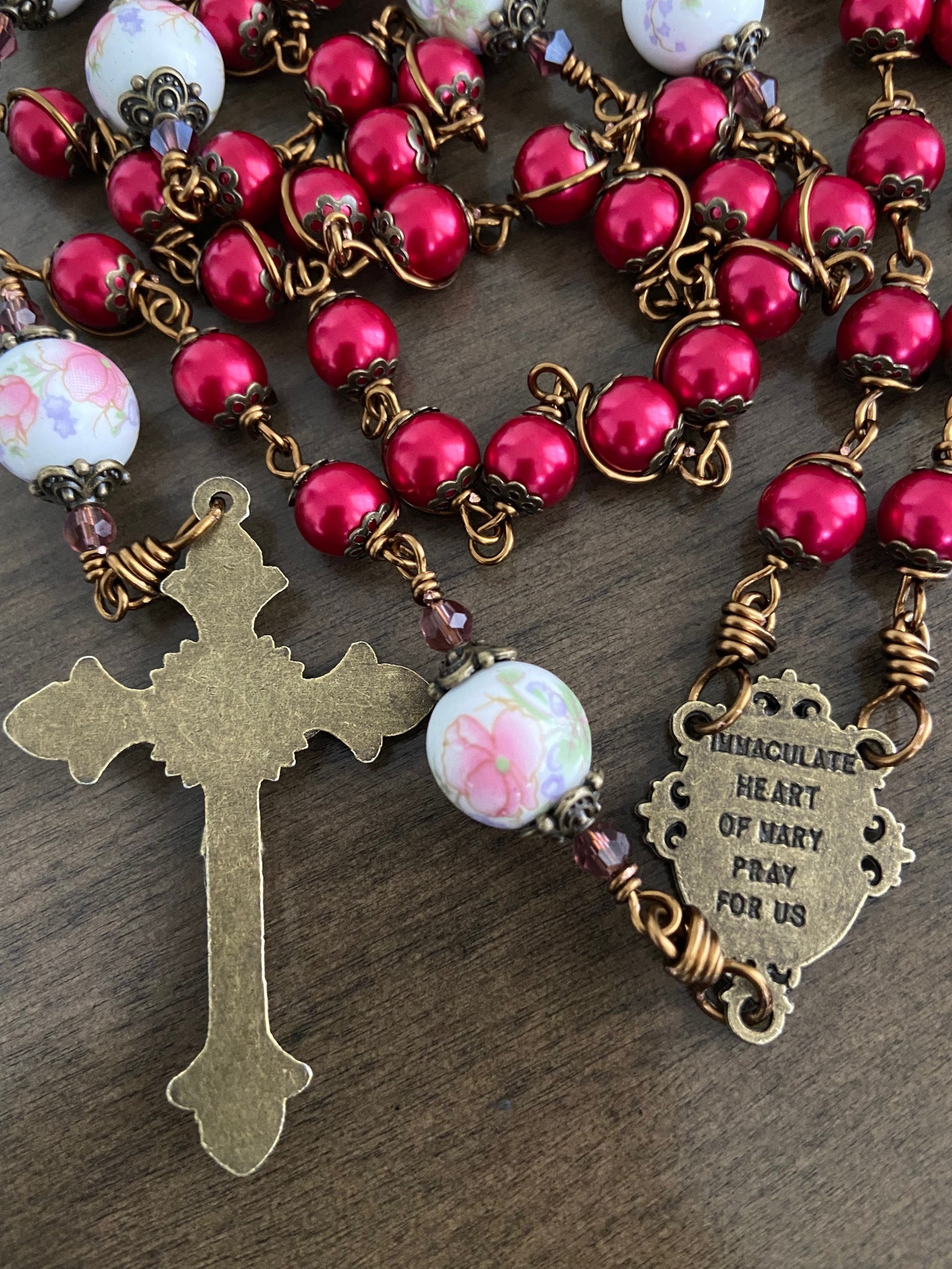 Immaculate Heart of Mary Rosary, Unbreakable Catholic Rosary - Handmade ...