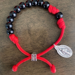 Miraculous rosary Bracelet - single Decade Catholic Rosary ~ Men/Women Rosary Bracelet ~ paracord Rosary | Handmade