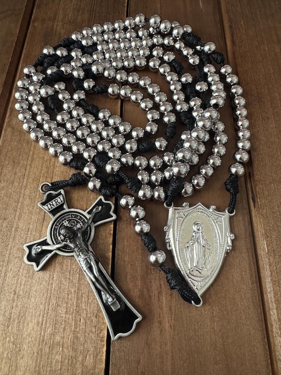 15 or 20 Decade Rosary, Stainless Steel beads Rosary | Handmade
