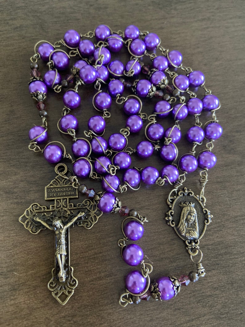Sacred Heart of Mary Rosary Unbreakable Catholic Rosary - Etsy