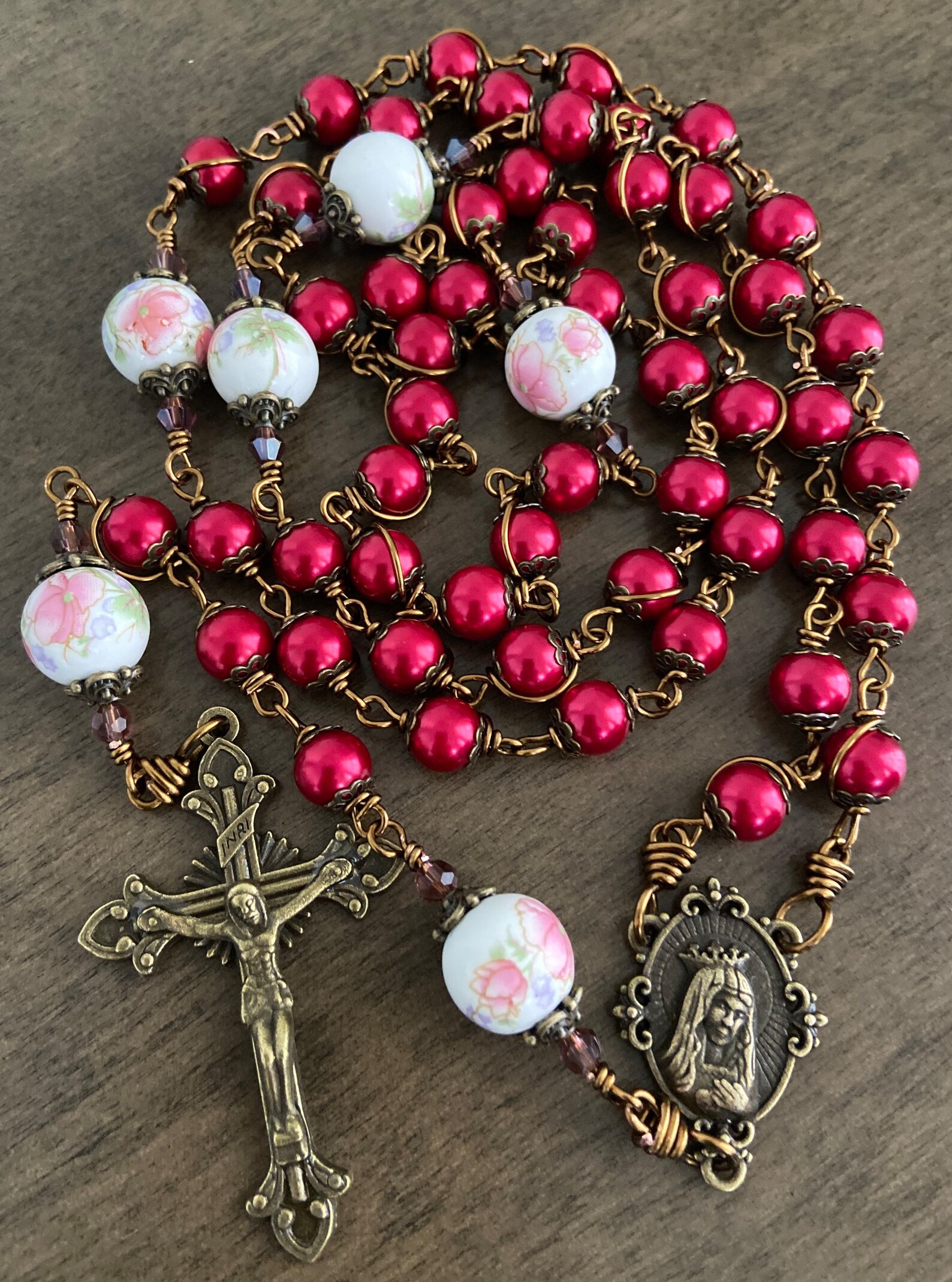 Immaculate Heart of Mary Rosary, Unbreakable Catholic Rosary - Handmade ...