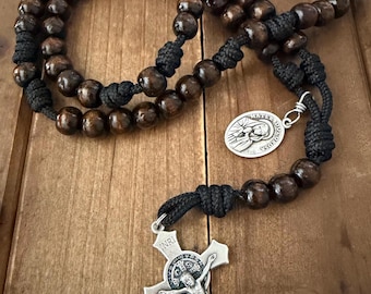 Seven Sorrows Of Mary Chaplet, wooden  beads Rosary,  Durable Catholic Chaplet,  Handmade