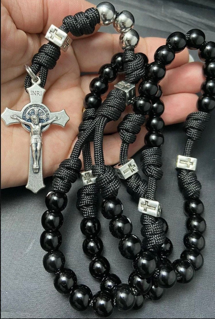 Paracord Catholic Rosary St Benedict Crucifix Rosary - Etsy