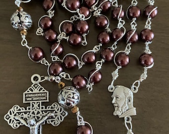 St. Padre Pío Catholic rosary, unbreakable rosary - handmade