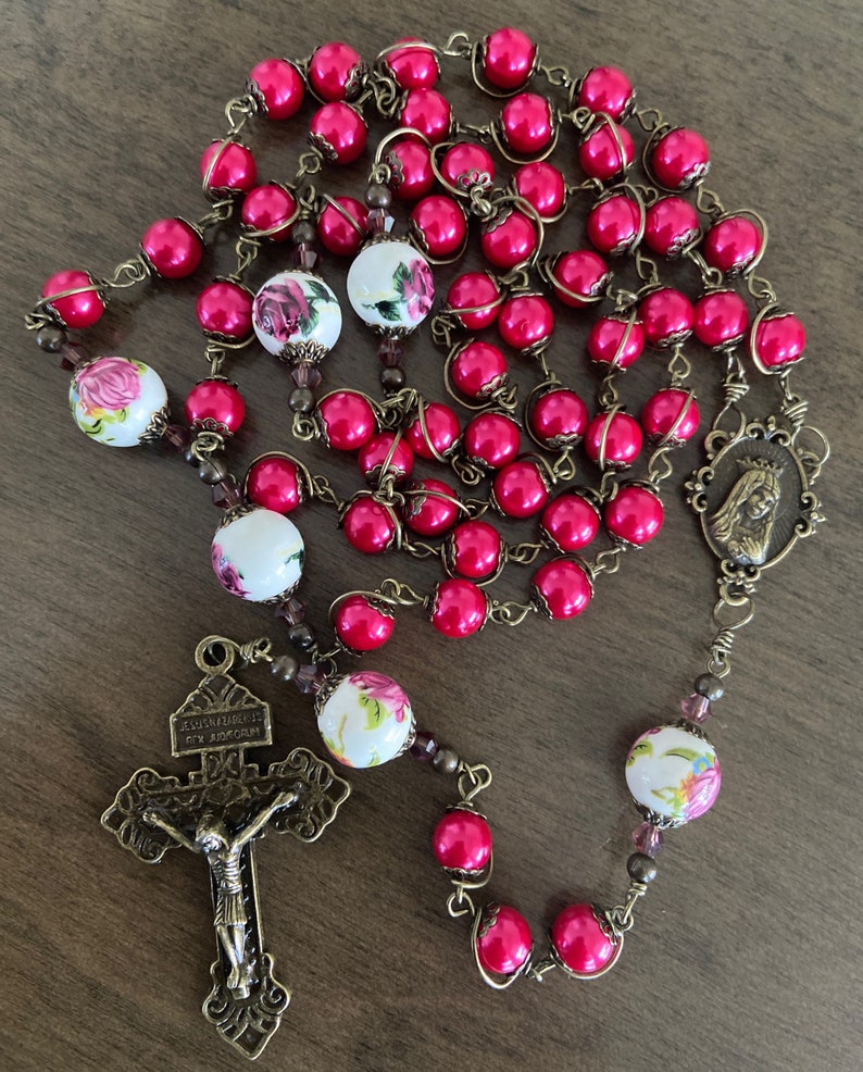 Immaculate Heart of Mary Rosary, Unbreakable Catholic Rosary - Handmade ...