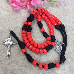 Saint Michael Catholic Rosary ~ paracord Rosary - Durable Rosary | Handmade