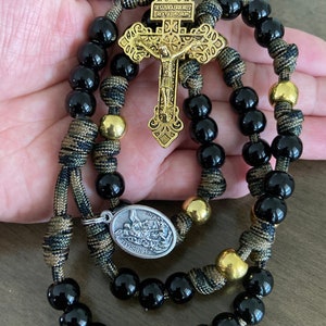 Saint Michael Chaplet, Paracord Rosary, Durable Rosary, Handmade