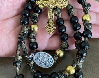 Saint Michael Chaplet, Paracord Rosary, Durable Rosary, Handmade