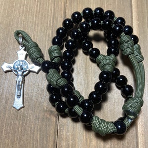 Catholic Paracord Rosary, St. Benedict Rosary, Durable paracord Rosary | Handmade