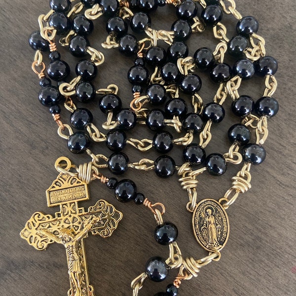 Black Rosary Beads - Etsy